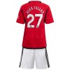 Maillot de Supporter Manchester United Alex Telles 27 Domicile 2023-24 Pour Enfant